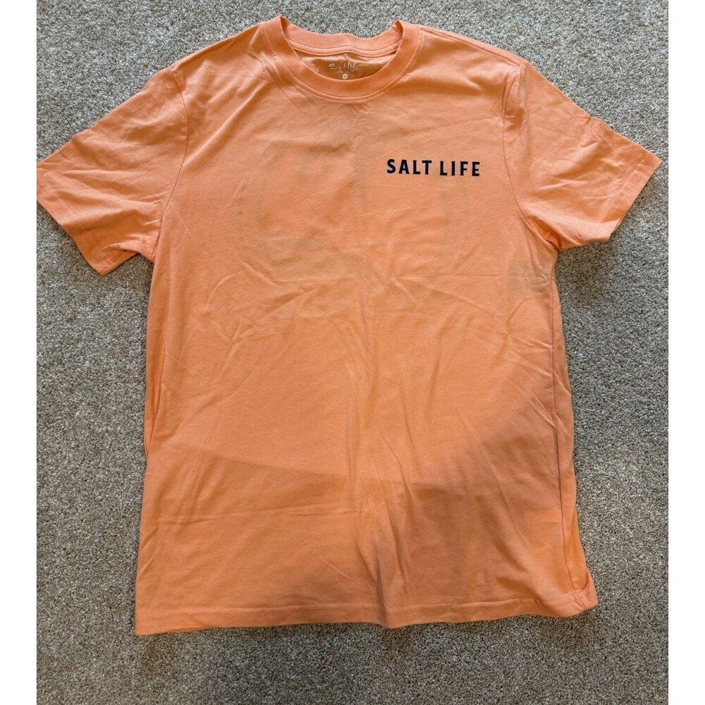 Salt Life Mens 100% Preshrunk Cotton Graphic T-shirt Size Medium Peach NWT
